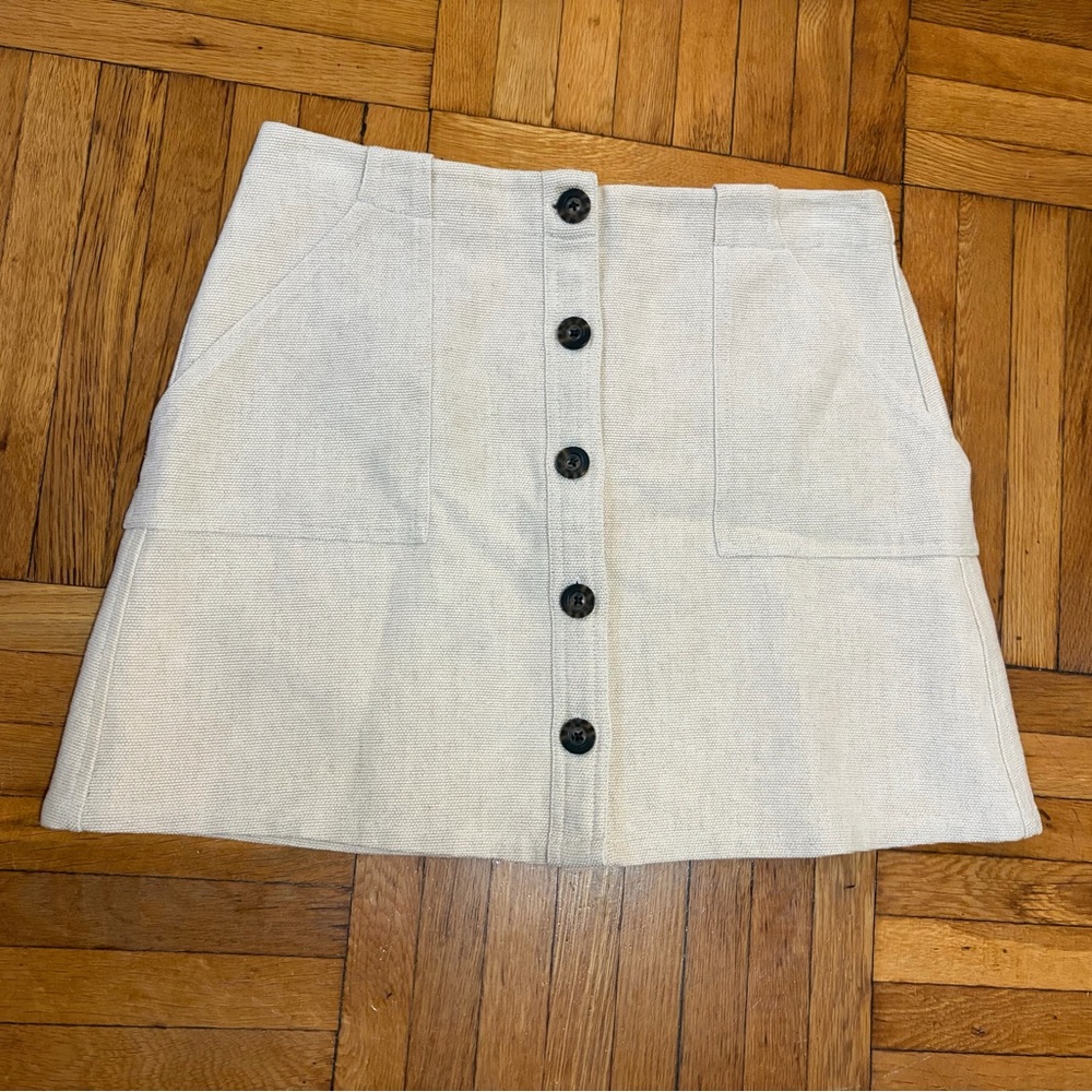 Banana Republic Cream Button-Front Mini Skirt